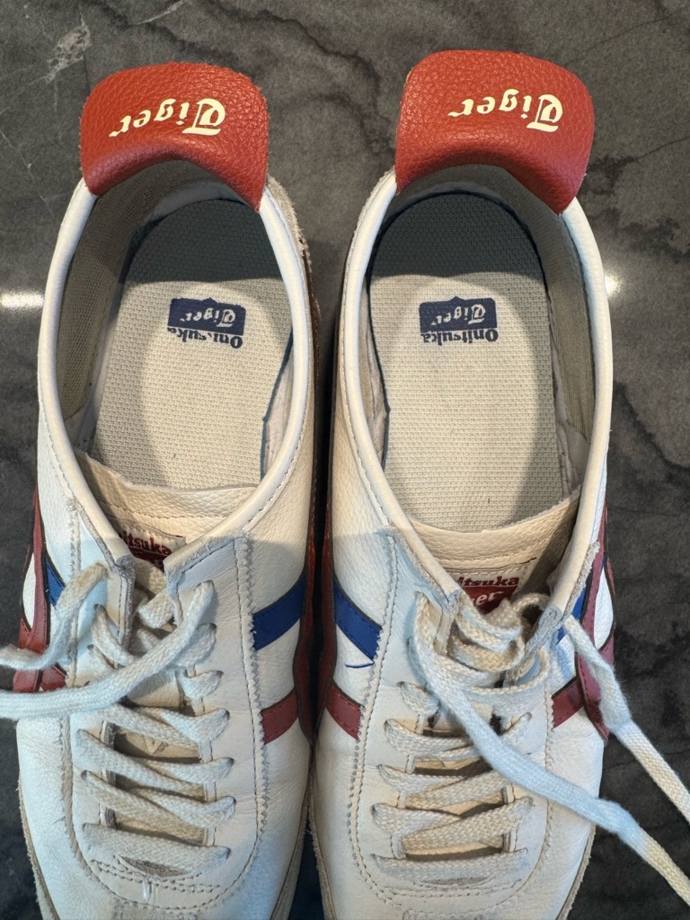 Onitsuka Tiger Mexico 66 White Blue Red Leather Low Top Sneakers Athletic Shoes - Picture 8 of 10